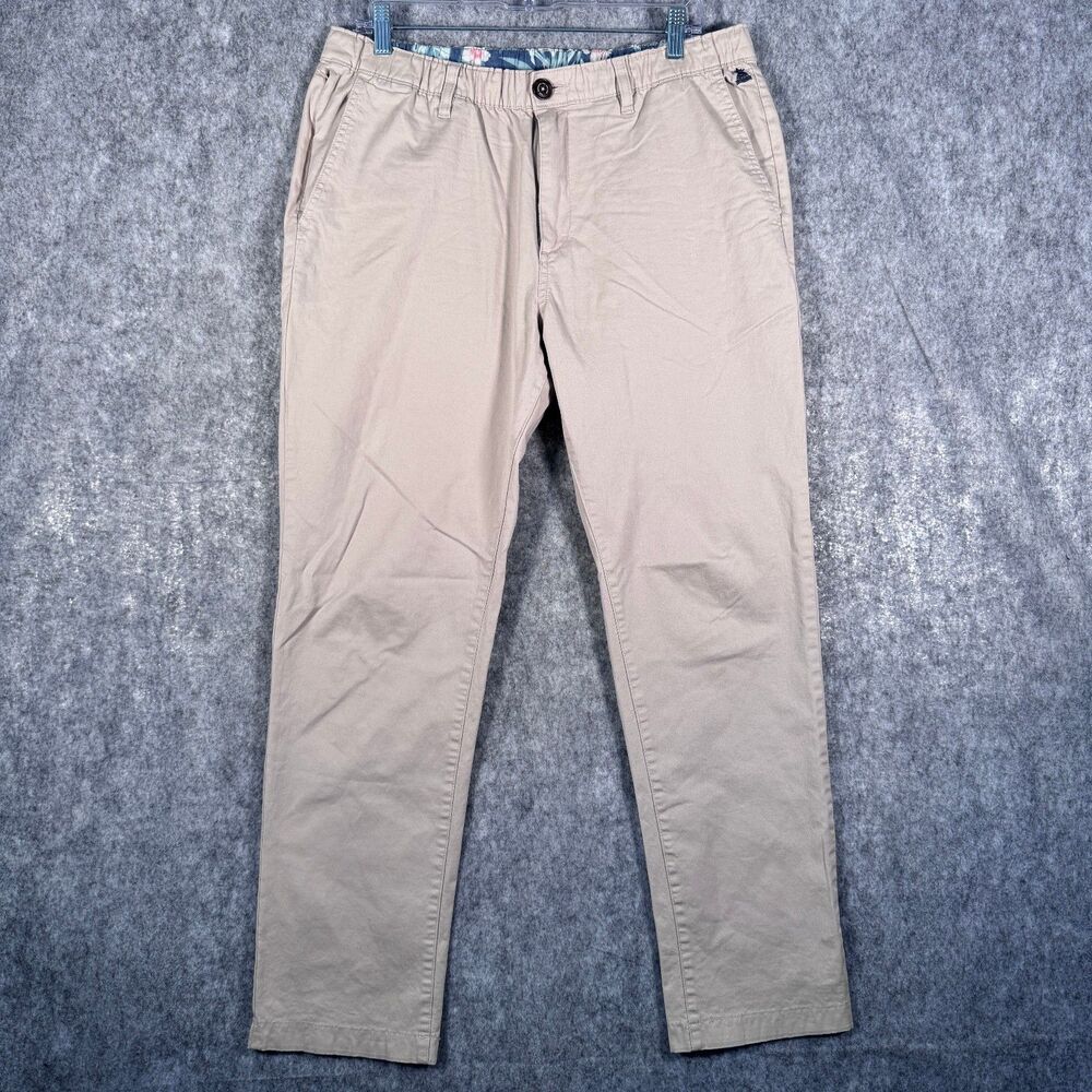 Chubbies The Khakinators Pants Mens Large Measures 34x29 Beige Khakis Drawstring